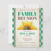 Family Reunion Invite, Sunflower, Green Kaart (Voorkant)