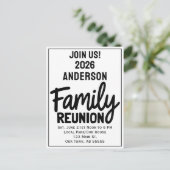 Family Reunion Join Us Bold Script Modern Postcard Feestdagenkaart (Staand voorkant)