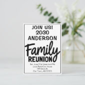 Family Reunion Join Us Bold Script Modern Postcard Feestdagenkaart (Staand voorkant)