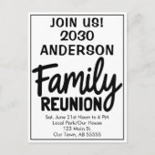 Family Reunion Join Us Bold Script Modern Postcard Feestdagenkaart (Voorkant)