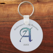 Family Reunion Keepomwille Letter A Monogram Initi Sleutelhanger (Voorkant)
