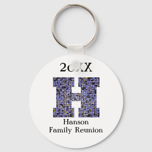 Family Reunion Keepomwille Letter H Mosaic Monogra Sleutelhanger (Voorkant)