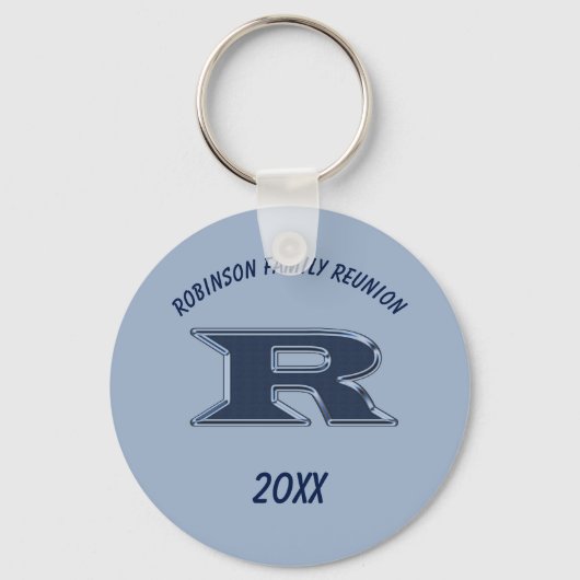 Family Reunion Keepomwille Letter R Monogram Initi Sleutelhanger (Voorkant)