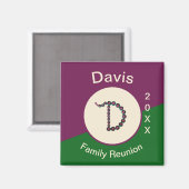 Family Reunion Keepomwille Sequin Letter D Monogra Magneet (Voorkant / Achterkant)