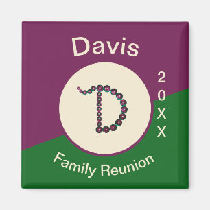 Family Reunion Keepomwille Sequin Letter D Monogra Magneet