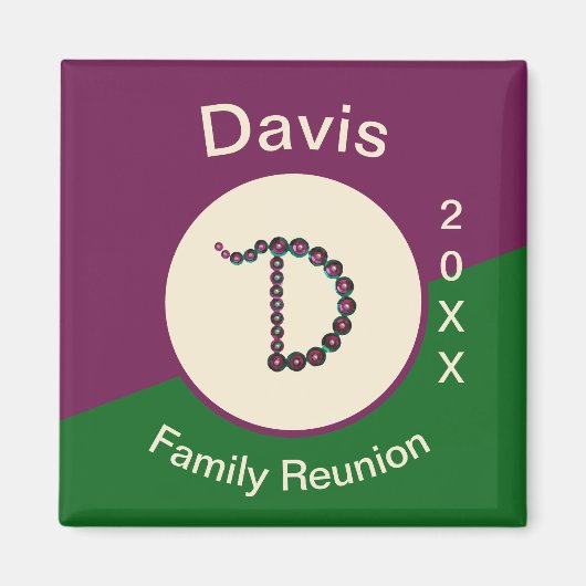 Family Reunion Keepomwille Sequin Letter D Monogra Magneet (Voorkant)
