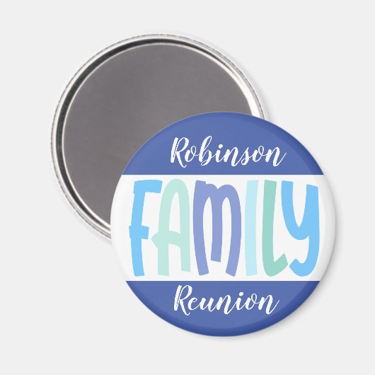 Family Reunion Keepomwille Souvenir Circle Magnet (Voorkant / Achterkant)