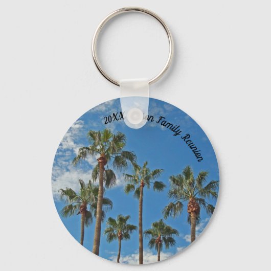Family Reunion Keepslag Palm Trees en Blue Sky Sleutelhanger (Voorkant)