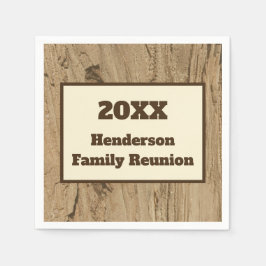 Family Reunion Meal Woodgrain Rustic Picnic Servet