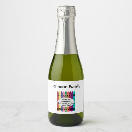 Family Reunion Mini Sparkling Wine Bottle Labels  Wijnetiket (Voorkant)