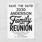 Family Reunion Modern Minimalist Preaddressed Save Feestdagenkaart (Voorkant)