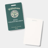 Family Reunion Most Grandchildren Award Badge (Front & Back)