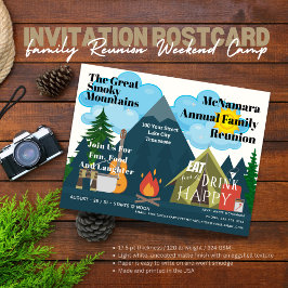 Family Reunion Mountain Camp Invitation Briefkaart