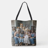Family Reunion of Dogs On Farmhouse Porch Tote Bag (Achterkant)