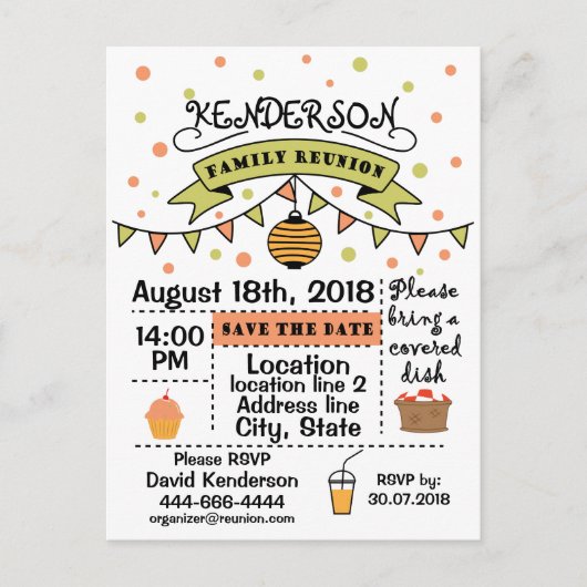 Family Reunion ontwerp Aankondigingskaart (Voorkant)