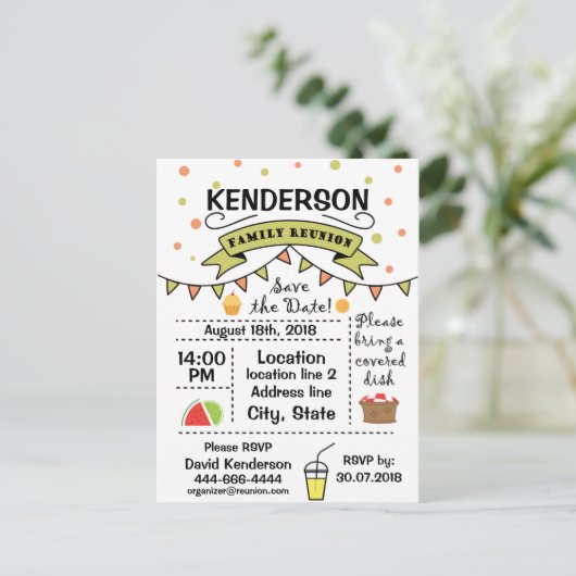 Family Reunion ontwerp Briefkaart (Staand voorkant)