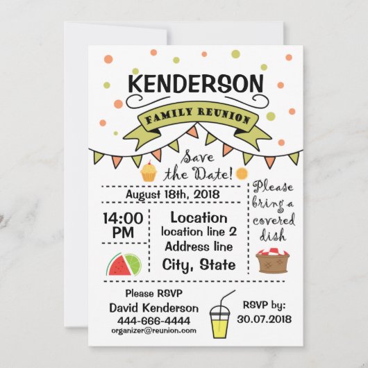 Family Reunion ontwerp Kaart (Voorkant)