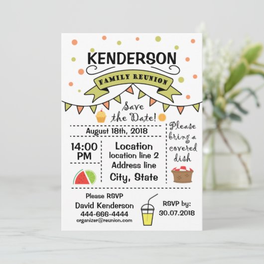 Family Reunion ontwerp Kaart (Staand voorkant)