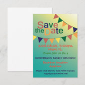 Family Reunion ontwerp Save The Date (Voorkant / Achterkant)