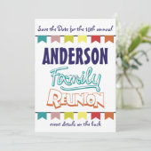Family Reunion ontwerp Save The Date (Staand voorkant)