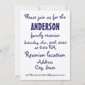 Family Reunion ontwerp Save The Date (Achterkant)