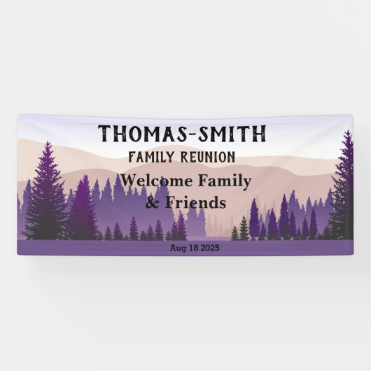 Family Reunion Paarse Mountain Scene Banner (Horizontaal)