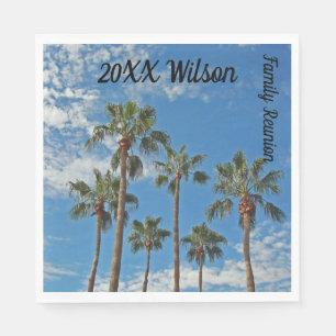 Family Reunion Palm Trees en Blue Sky Photo Servet