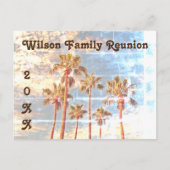 Family Reunion Palm Trees Faded Fotostijl Invite Briefkaart (Voorkant)