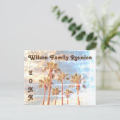 Family Reunion Palm Trees Faded Fotostijl Invite Briefkaart (Staand voorkant)