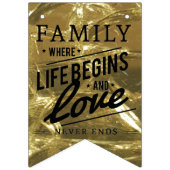 Family Reunion Party Love Pride Gold Typografie Vlaggetjes (Derde vlag)