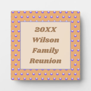 Family Reunion Peach Blue Polka Dot Event Fotoplaat