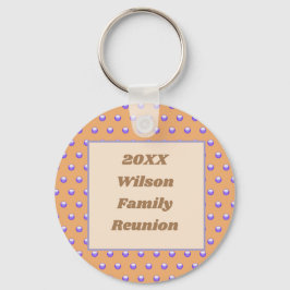 Family Reunion Peach en Blue Polka Dot Memento Sleutelhanger