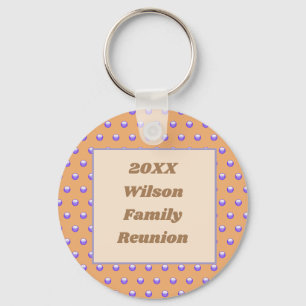 Family Reunion Peach en Blue Polka Dot Memento Sleutelhanger