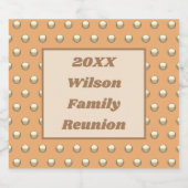 Family Reunion Peach en Gold Polka Dot Pattern Bier Etiket (Enkel label)