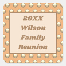 Family Reunion Peach en Gold Polka Dot Pattern