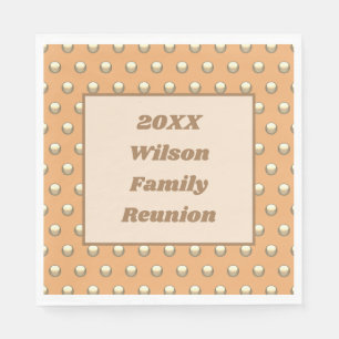 Family Reunion Peach Gold Polka Dot Servet