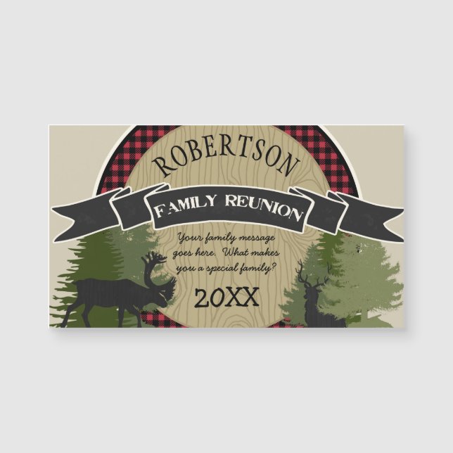 Family Reunion Personalized Magnets Woodland Deer (Voorkant)