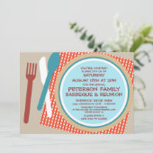 Family Reunion Picnic Barbeque Invitation Kaart (Staand voorkant)