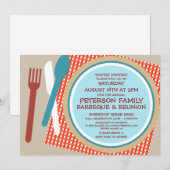 Family Reunion Picnic Barbeque Invitation Kaart (Voorkant / Achterkant)