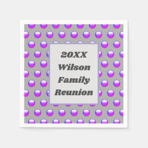 Family Reunion Picnic Paars Polka Dot Event Servet