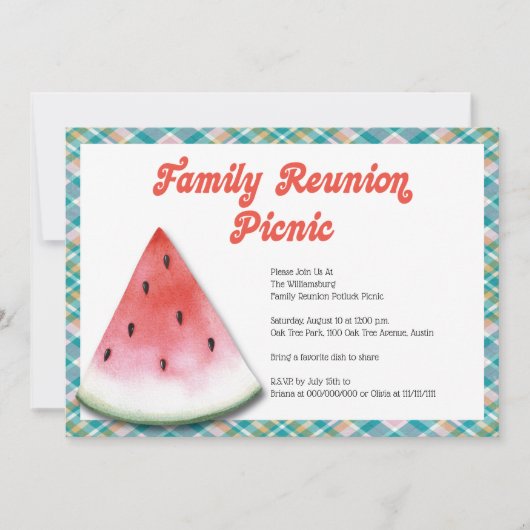 Family Reunion Picnic Uitnodiging (Voorkant)