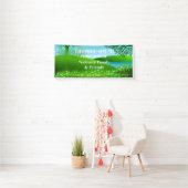 Family Reunion Pond Flowers Scene Banner (Insitu)