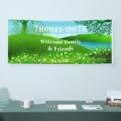 Family Reunion Pond Flowers Scene Banner (Beurs)