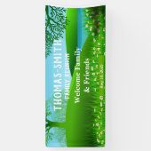 Family Reunion Pond Flowers Scene Banner (Verticaal)