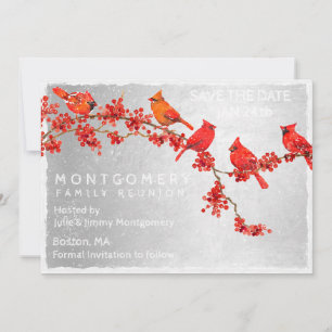 Family Reunion Red Cardinals Winter Save The Date