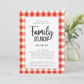 Family Reunion Red en White Gingham Buffalo Check Kaart (Staand voorkant)