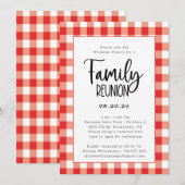 Family Reunion Red en White Gingham Buffalo Check Kaart (Voorkant / Achterkant)