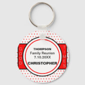 Family Reunion Red Polka Dots Sleutelhanger (Voorkant)