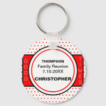 Family Reunion Red Polka Dots Sleutelhanger