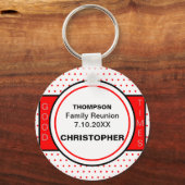 Family Reunion Red Polka Dots Sleutelhanger (Voorkant)